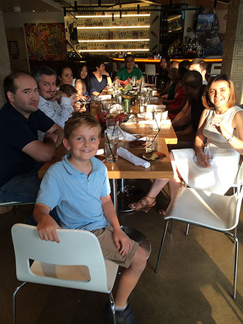 Group Dinner in restaurant, 2015